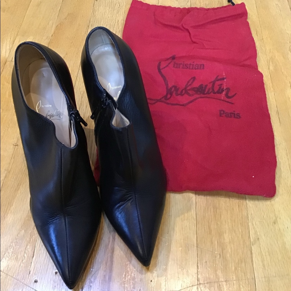 Christian Louboutin Black booties w/ bag sz 37.5